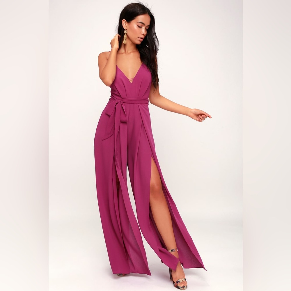 Magenta Wide Leg Jumpsuit